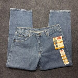 Wrangler Five Star Jeans Mens 36x29 Medium Blue Denim Straight Stretch 1007FXVMD